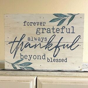 10x7” Forever Grateful Always‎ Thankful Beyond Blessed Rustic Wooden Wall Decor